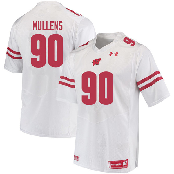 Men #90 Isaiah Mullens Wisconsin Badgers College Football Jerseys Sale-White - Click Image to Close
